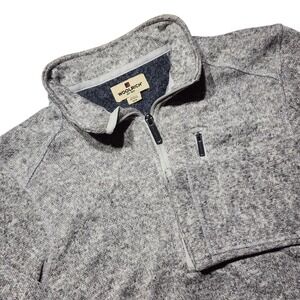 Woolrich Sweater Mens Gray M Fleece Quarter Zip Outdoors Casual Adult